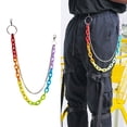 thumbnail image 2 of FAIOIN Rainbow Acrylic Wallet Chains Black Jean Rock Punk Keychain Pants Belt Chain Jean Chains for Men for Key Metal Wallet Ch, 2 of 9