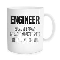 Waldeal Funny Coffee Mug Tea Cup Inspirational Quote for Men Women - Engineer Engineering Badass Gifts - Gift Idea White Fine Bone Ceramic 11 oz