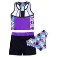 thumbnail image 2 of MSemis Kids Girls Front Zipper Tees Bikini Briefs and Short Bottoms Summer Beachwear, 2 of 4