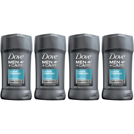 Dove Men+Care Clean Comfort Antiperspirant Deodorant Stick, 2.7 oz, 4 count