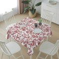 thumbnail image 6 of Red Boho Flower Table Cloth Waterproof Tablecloths, Vintage Paisley Farmhouse Pattern Tablecloth Dining Table Cover for Kitchen Party Tabletop Outdoor, Square Tablecloth 54x54 Inch, 6 of 9