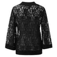thumbnail image 7 of ASFGIMUJ Womens Cardigan Sweaters Open In Front Casual Lace Crochet Cardigan Three Quarter Sleeve Sheer Cover Up Jacket Black XL, 7 of 7