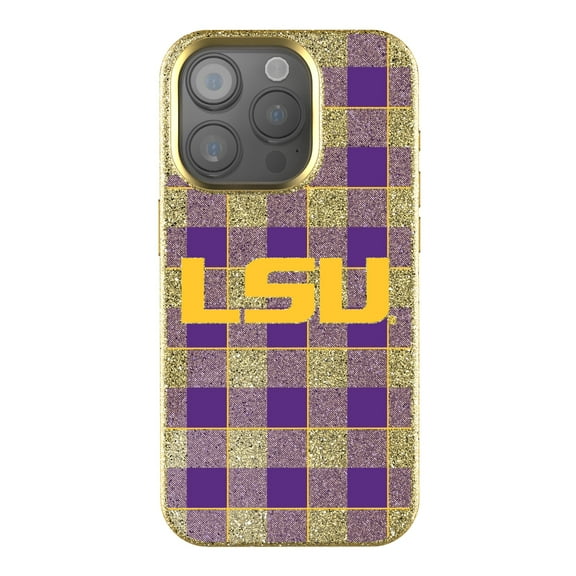 Keyscaper LSU Tigers Plaid Bling iPhone Case