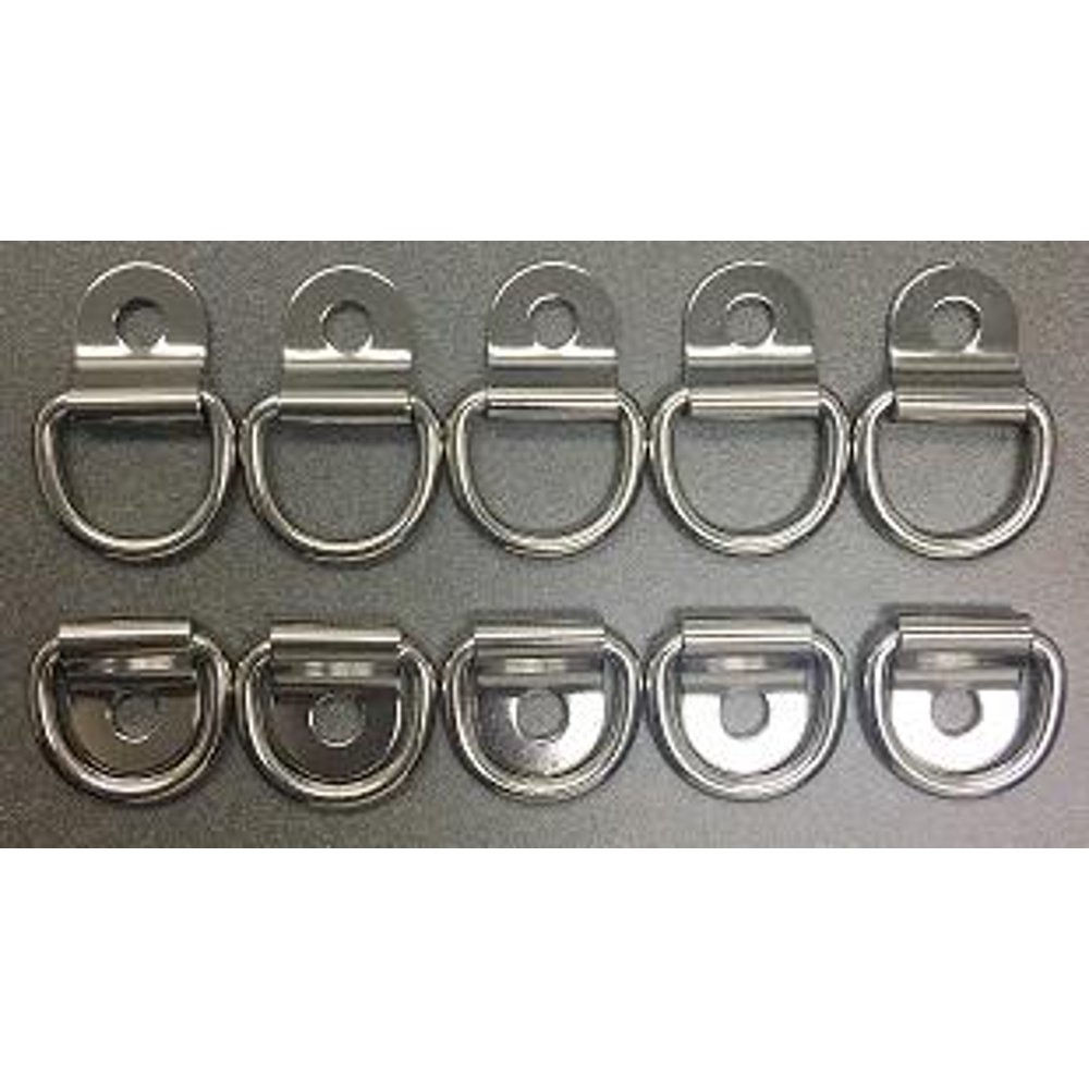 QTY 10 Marine Boat 316 Stainless Steel D Ring Pad Eye DRing 1/8