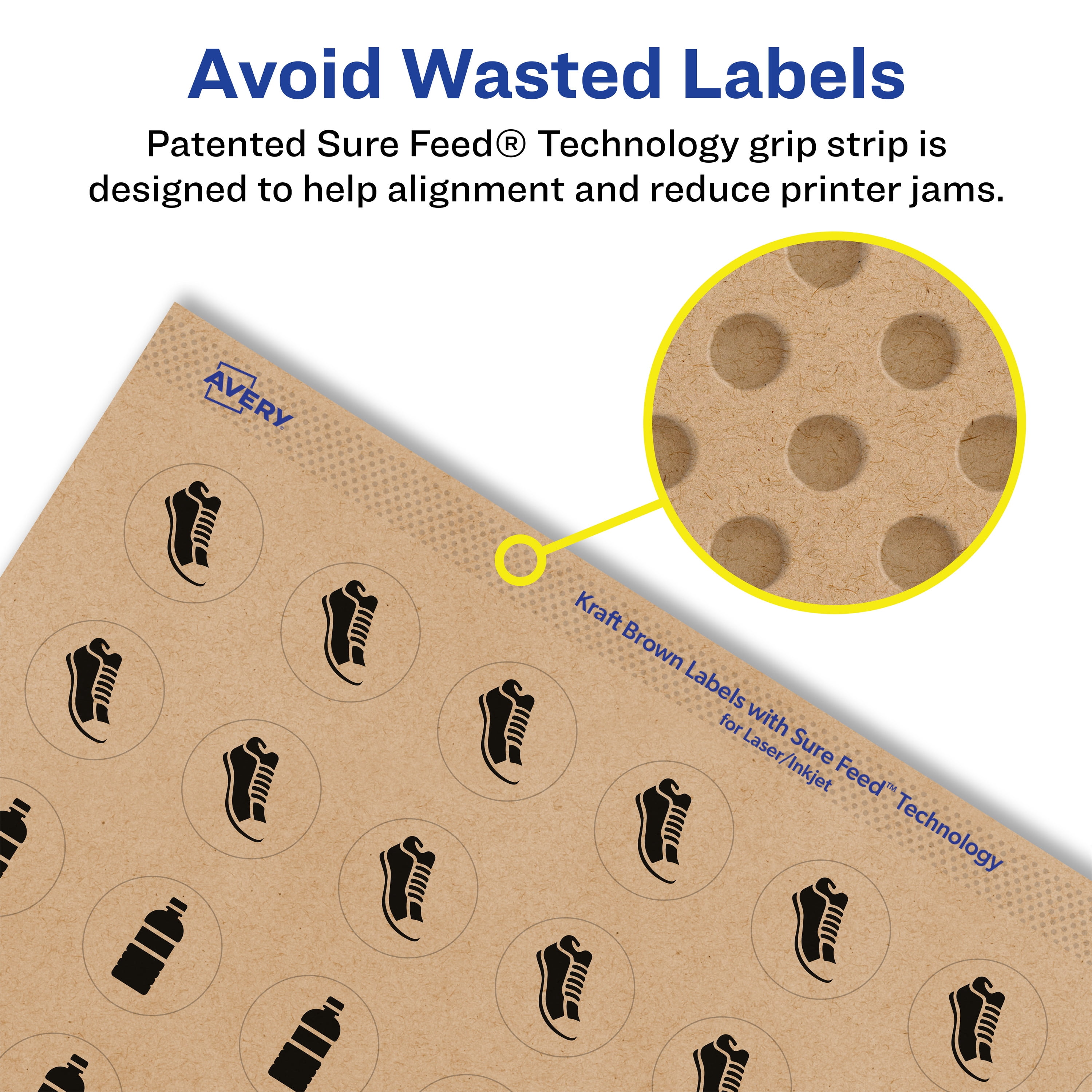 Avery Kraft Brown Round Labels, 1" Diameter, 1,200 Labels