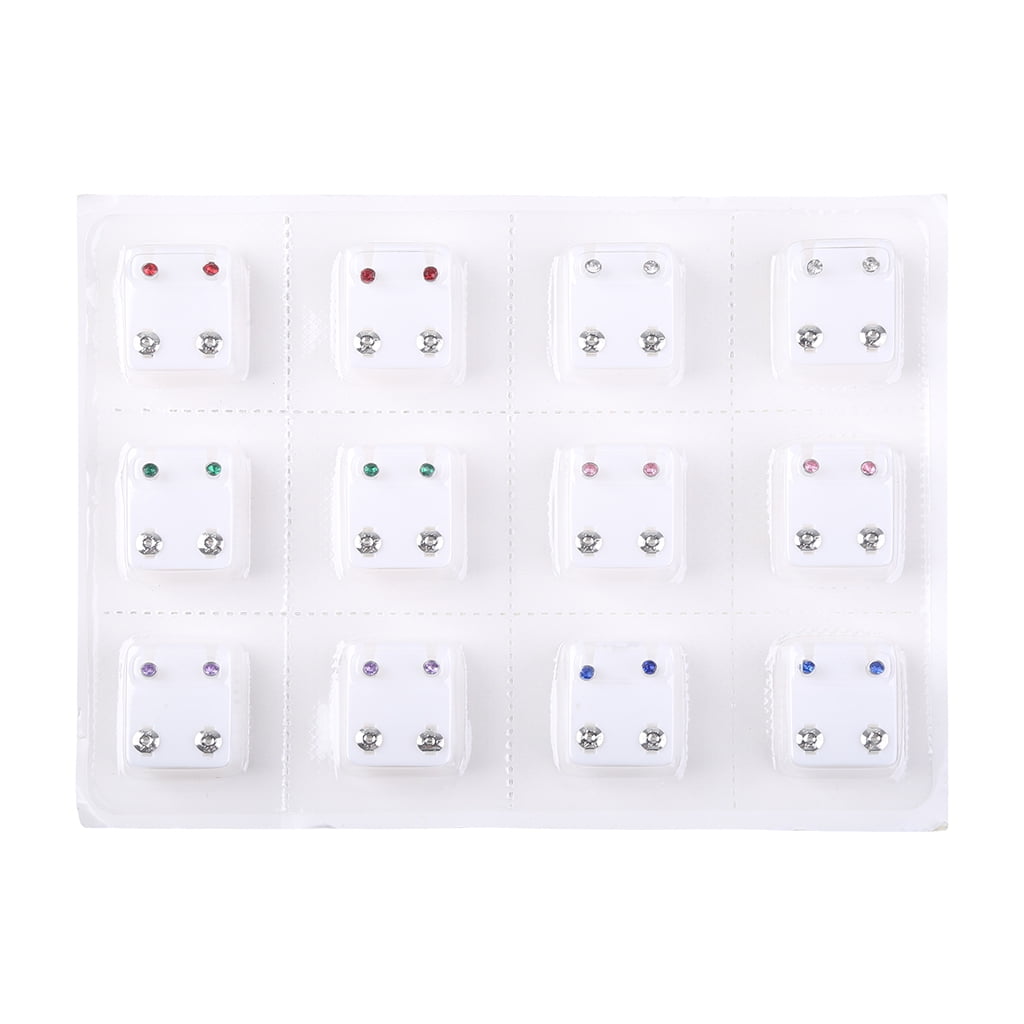 20pcs Special Round Ear Piercing Studs Earrings Silver Color Earrings