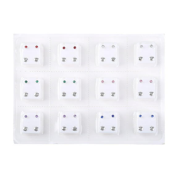 20pcs Special Round Ear Piercing Studs Earrings Silver Color Earrings Unisex