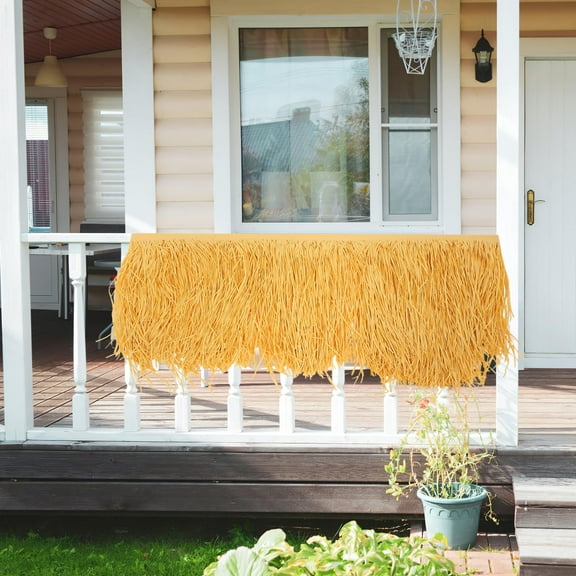 Raindrops  Artificial Straw Roof Thatch Roofing for Tiki Bar Tropical Garden Decor Light Brown