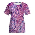 thumbnail image 4 of Purple Young Adult Tops Women's Short Sleeve Sequin Print Fashionable Round Neck Casual T Shirt Plus Size Tops for Women, 4 of 5