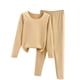 thumbnail image 2 of Puntoco Ropa de dormir para mujer, moda femenina, color sólido, cuello redondo, ropa de dormir informal cálida para el hogar, conjunto de pijama, 2 of 3