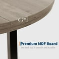 thumbnail image 5 of 47" Round Industrial  Dining Table, Dinner Table for 4 to 6,  with Sturdy Metal Frame & Rustic Brown Finish,  for Dining Room, Kitchen （No Chairs）, 5 of 7
