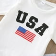 thumbnail image 5 of Zanarzt Toddler Boy Clothes Newborn Infant Baby Boy 4th of July Shorts Set Short Sleeve + Shorts American Flag Summer Outfits Grey,18-24 Months, 5 of 8