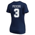 thumbnail image 3 of Women's Fanatics George Pickens Navy Dallas Cowboys Plus Size Name & Number V-Neck T-Shirt, 3 of 3
