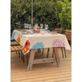 thumbnail image 2 of Outdoor Tablecloth with Umbrella Hole and Zipper, Spring Easter Rectangle Table Cloth 60x84 Inch Waterproof Tablecloth, Bunny Colorful Eggs Floral Beige Picnic Table Cover for Patio Camping, 2 of 7