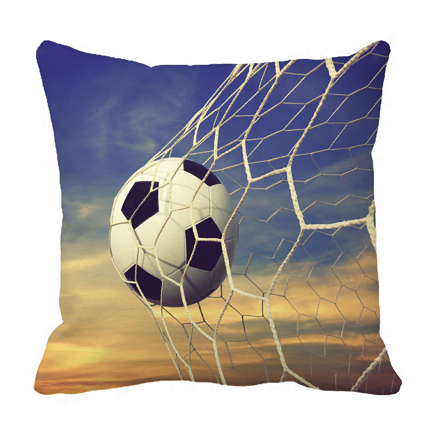 PHFZK Sports Pillow Case, Soccer Ball and Sunset Sky Pillowcase Throw