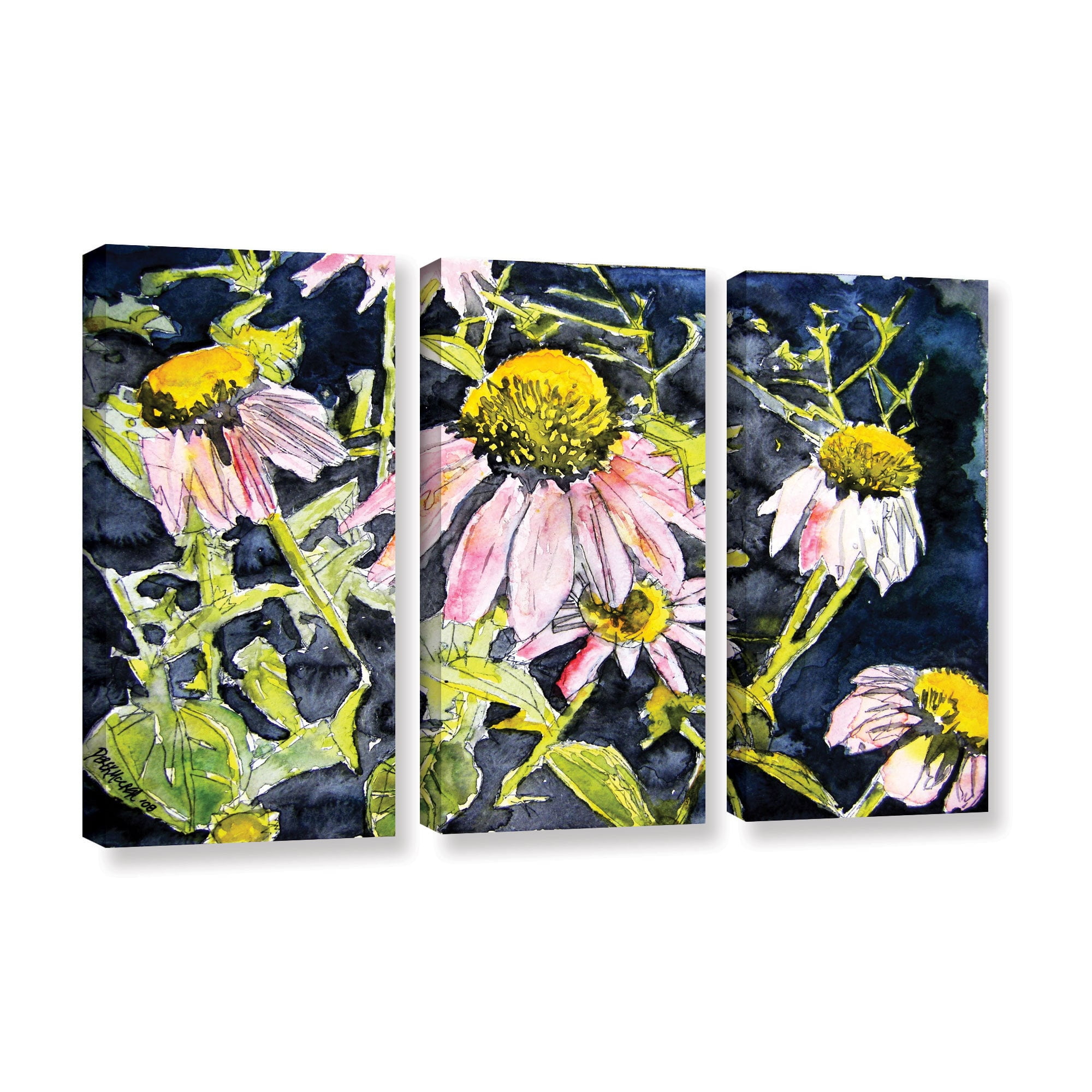 ArtWall Derek Mccrea "Echinacea" 3-Piece Gallery-wrapped Canvas Set