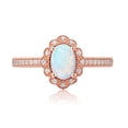 thumbnail image 2 of 14K Rose Gold Oval Shape Created Opal Petal Engagement Ring, 2 of 6
