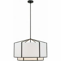 Crystorama Carlyn 6 Light Black Chandelier - 28"W x 19"H