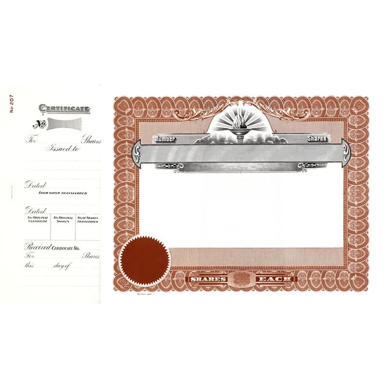 Goes 207 Blank Stock Certificate, Certificate Paper Stock, Size 81/2