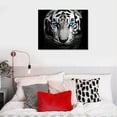 thumbnail image 3 of Orinice  Tiger Pictures Wall Decor Black and White Animal Canvas Wall Art Blue Eyes Tiger Painting Print Wildlife Poster Decor Frame (20x16in) 20x16in, 3 of 3