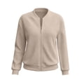 thumbnail image 4 of Kezqiaxn Bomber Jacket Women Fashion Clothing Solid Long Sleeve Casual Lightweight Jackets Fall Zip Up Coats for Women, 4 of 8