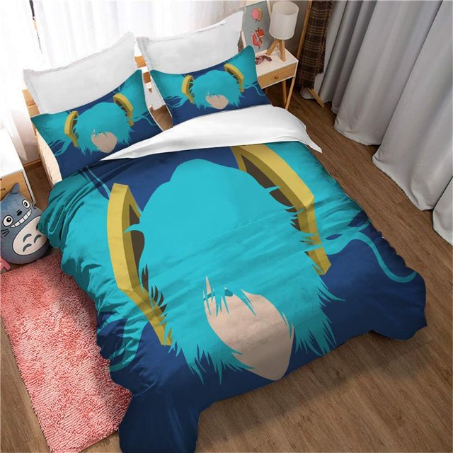 Bedding Microfiber 3 Pieces - Duvet Cover Set with Cyan Theme Printing, Soft Fluffy Duvet Covers with Zipper pattern 01)