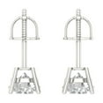 thumbnail image 4 of Clara Pucci 1.5Ct Clear Round Cut VVS1 Screw Back Stud 18k Solid hypoallergenic Gold Designer Earrings For April, 4 of 7