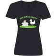 thumbnail image 3 of Inktastic Hey, Guess What? Chicken Butt Women's V-Neck T-Shirt, 3 of 5