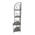 thumbnail image 2 of Benzara C482-FS180585 Foldable Metal Corner Bakers Rack with Grid Pattern Shelves, Black, 2 of 5