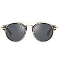 thumbnail image 3 of Gafas de sol Steampunk de metal, círculo retro, doble lente, lente de espejo redonda vintage para mujeres y hombres, color negro, 3 of 5