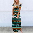 thumbnail image 1 of Ovzne Robes d'Été pour Femmes 2025 Robe d'Été Robes pour Femmes Été Décontracté Imprimé Col Rond Manches Courtes Poches Imprimé Robe Longue Grande Taille Robe Maxi Manches Courtes Imprimée Longue, 1 of 5