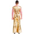 thumbnail image 4 of iiniim Men Shiny Metallic Jumpsuits 70s Disco Dance Leotards Stage Performance Costume Wide Leg Rompers Gold XXL, 4 of 7