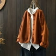 thumbnail image 4 of Duoif Cardigans pour Femmes, Veste en Coton Tricoté, Vêtements d'Automne Rétro Littéraire Ample Décontracté à Manches Longues Marron m, 4 of 9