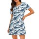 thumbnail image 1 of Easygdp Cute Shark Camisón de manga corta para mujer, informal, estampado, 1 of 6