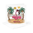 thumbnail image 5 of 3drose, Funny Cute Pink Flamingo Bird Playing Volleyball at the Beach, 12 Greeting Cards with Envelopes, 5 of 7