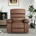thumbnail image 3 of Gelloan 360°Swivel Rocker Recliner Chairs with Massage, Heat for Adults,Leather Fabric Oversized Sofa Chair,Brown, 3 of 9
