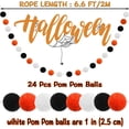 thumbnail image 2 of Vorkoi Fall Event Garlands, 3pk Orange Black White Felt Pom Pom Garland, 6.6ft Long, 25mm 24 Balls, Halloween Thanksgiving Party Decor, 2 of 6
