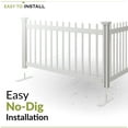 thumbnail image 4 of 3.1ft H x 5.4ft W (1 Panel + 1 Post) Freestanding Zippity Kensington Fence Kit, White Vinyl Picket Fence Panel, Portable Outdoor & Indoor Fence for Temporary Events, Easy Install for Backyard ZP19069, 4 of 10