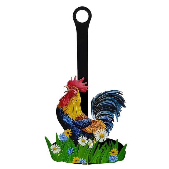 Elegant Metal Rooster Tissue Holder With Stable Base For Kitchen Bathroom And Farmhouse Decoration