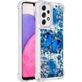 thumbnail image 3 of Case for Galaxy A36 5G,Flowing Bling Liquid Hearts Sparkle Moving Glitter Quicksand Waterfall Anti-Fall Protective Girls Women Phone Case for Samsung Galaxy A36 5G (Butterfly), 3 of 14