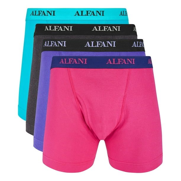 Alfani Mens Underwear Medium 4 Pack Logo Boxer Briefs Pink M - Walmart.com