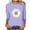 Purple, variant on Womens Athletic Tops Women's Casual Loose 3/4 Sleeve Print T Shirt Purple L