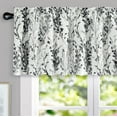 thumbnail image 6 of DriftAway Heather Valance for Kitchen Windows Living Room Bathroom Thermal Insulated Farmhouse Rod Pocket Window Valances with Floral Botanical Patterns 52Wx18L Charcoal Black and White 1 Pack, 6 of 8