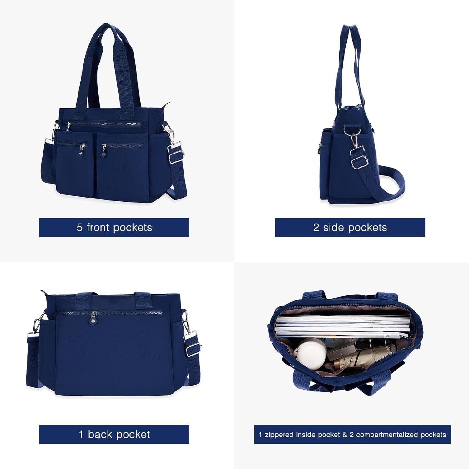 Tote Bag for Women Canvas Tote Bags Handbags for Women Crossbody Bag with Multiple Pockets