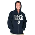 thumbnail image 3 of Papa Bear Dad Father's Day Pawprint Men's Big & Tall Graphic Zip Up Hoodie Brisco Brands 5X, 3 of 5