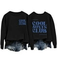 thumbnail image 2 of Black Hoodies for Women Cool Aunts Club Sweatshirt: Aunt Crewneck Sweatshirt Auntie Letter Print Long Sleeve Pullover Top Fall Trendy Outfits, 2 of 5