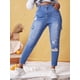 thumbnail image 2 of Bolsillos de talla grande jeans rasgados Rosegal Vaqueros de talla grande, 2 of 5