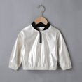 thumbnail image 4 of WOLLED Kids Baby Boys Girls Pullover Tees Toddler Solid Colour Long Sleeve T-Shirt for 3-7 Years Fall Winter Leather Jacket, 4 of 9