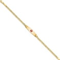 thumbnail image 2 of 14K Yellow Gold Medical Semi-Solid Soft Diamond Shape Red Enamel Anchor Id Bracelet (7 X 7.5) Made In United States xm558cc-7, 2 of 5