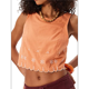 thumbnail image 2 of Blusa de Mujer Sin Mangas con Cuello Redondo, Dobladillo Ondulado con Colores Contrastantes y Bordado Color Naranja S, 2 of 7